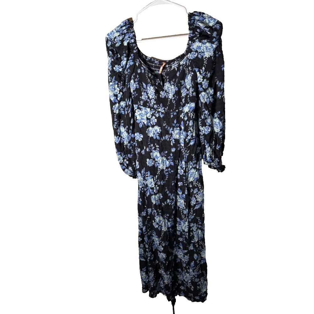 Free People Midi Dress Women's XS Long Sleeve Boho Floral Casual Artsy